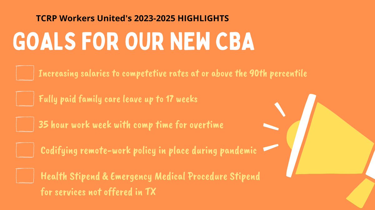 Join us in wishing our Bargaining Team the best of luck as they negotiate our next CBA with management today! They're working hard to finalize a contract that supports our staff in groundbreaking ways, and we can't wait to hear how it goes.
