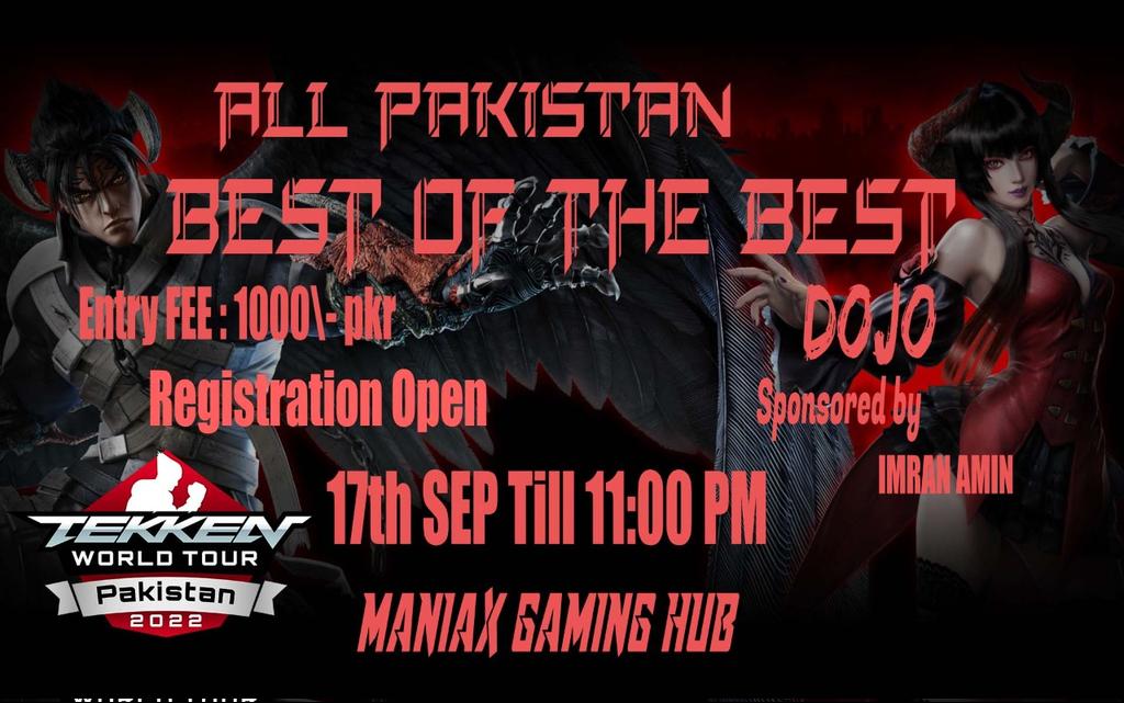 AlviIrtaza's tweet photo. Finally
All Pakistan Best of Best Dojo 
Sponsor by @imran_amin5761 
Venue @Maniaxgaminghub 
Registration will be closed on 17th September 2022 till 11:00 pm
We had 96 hours &amp; we need 96 players 😁
So hurry up &amp; register yourself to link below
https://t.co/AhZD3tkDXj https://t.co/VomQmjKpDv