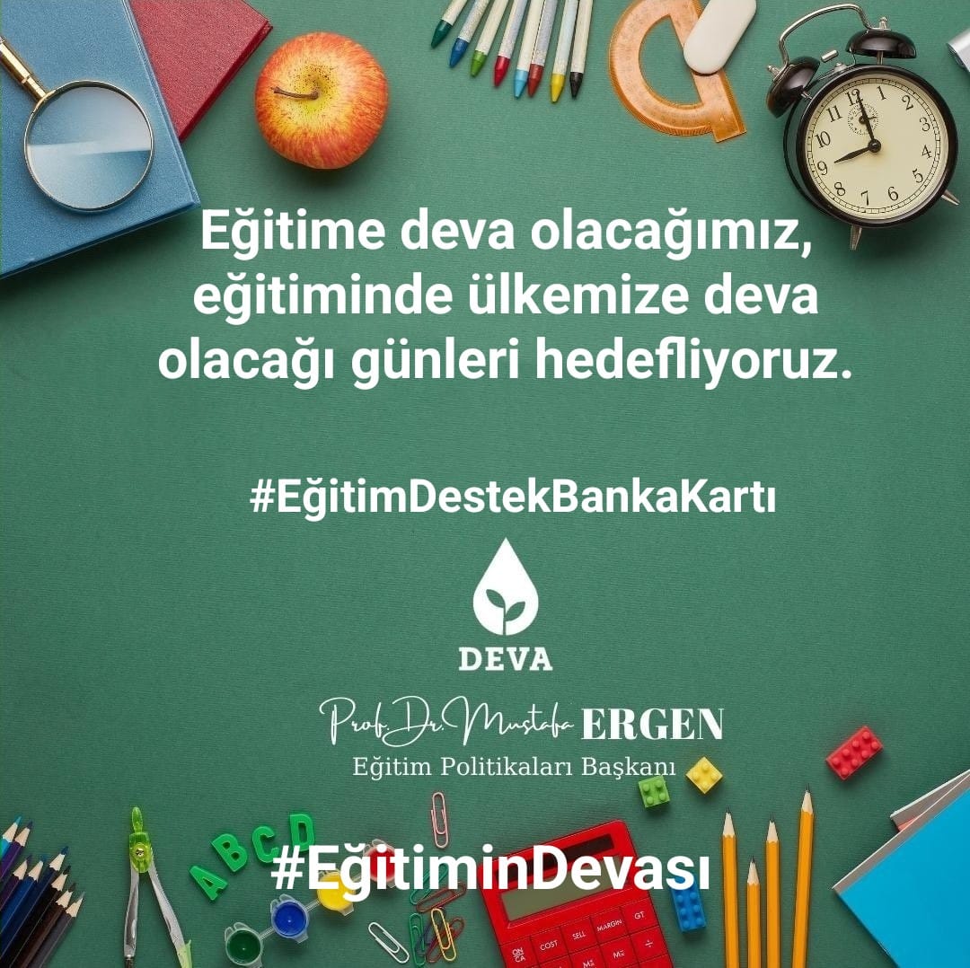 hilvanadeva's tweet photo. Eğitime DEVA olacağımız, eğitiminde ülkemize DEVA olacağı günleri hedefliyoruz.
#eğitimindevası #EğitimDestekBankaKartı @mustafaergen_ @AvAhmetTuysuz @MehmetBarlas63 https://t.co/ZohqiiA1df