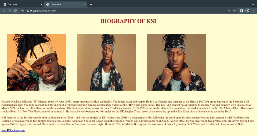 dev_bukayo's tweet image. A brief biography of my favorite artist @KSI @NupatOfficial 
#100daysoftech #tech