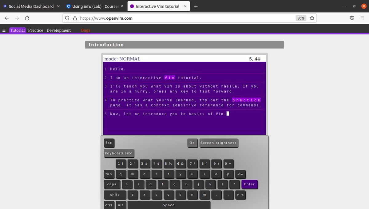 NikitaKoselev's tweet photo. Old news:
It is possible to code in gitbash with no local dev environment (just press "." in a forked project).
New news :D
It is possible to learn vi interactively, at https://t.co/4800X8gA9X
#vi #vim #linux #unixlike #opensource https://t.co/ca8dOdQSGf