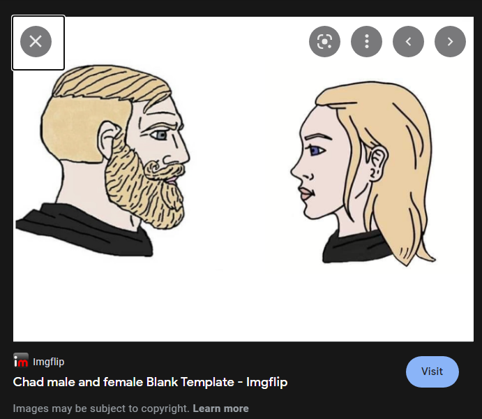 Chad male and female Blank Template - Imgflip