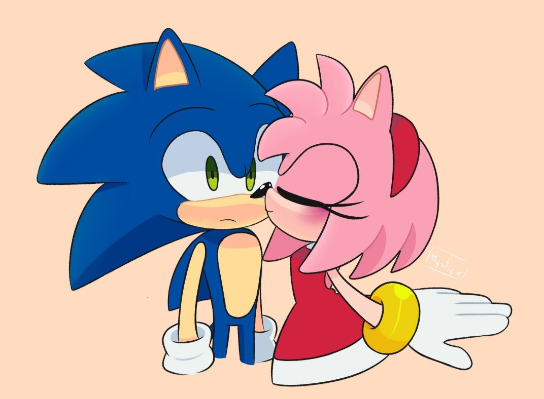 Mystic✨ (open commission💟) on X: Surprise kiss💖 #SonicTheHedeghog  #AmyRose #SonAmy  / X