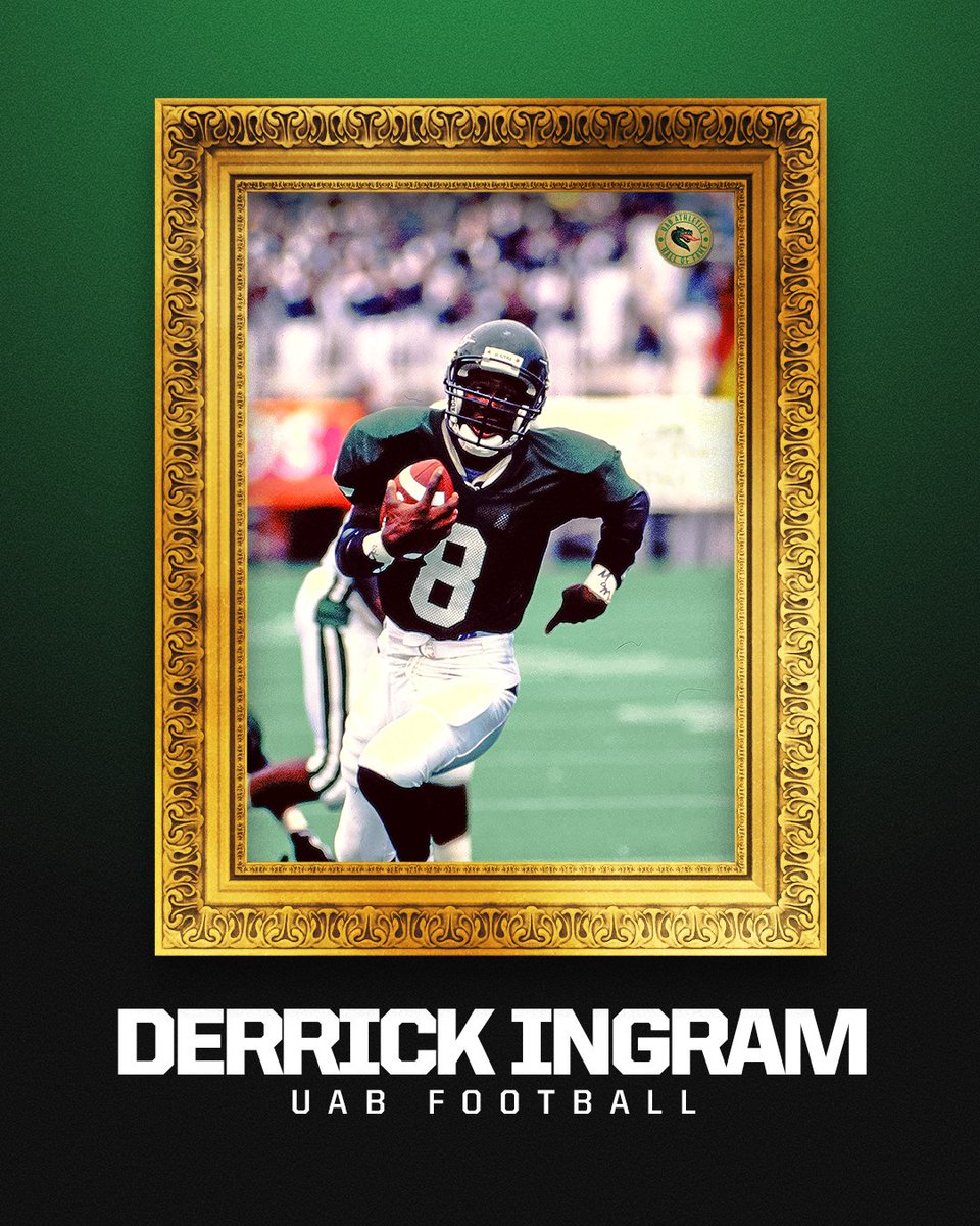 Derrick Ingram - @UAB_FB Was on UAB's first sanctioned NCAA team and still holds career records for receptions (207), yards (3,379) and touchdowns (28).