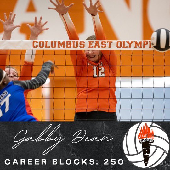 CEVB Olympians (@cevb_olympians) on Twitter photo Olympian VB is proud to honor <a href="/gabbydean6/">Gabby Dean</a> for the 250th block in her illustrious career. Your work is not done, Gabs! #ihsvca Olympian VB is proud to honor <a href="/gabbydean6/">Gabby Dean</a> for the 250th block in her illustrious career. Your work is not done, Gabs! #ihsvca