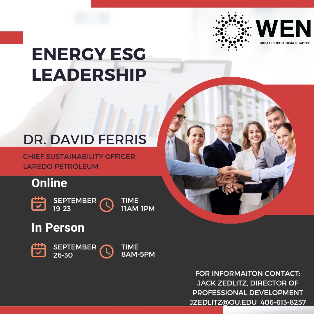 If you enjoyed the ESG discussion with Dr. Ferris, check out his ESG Leadership courses at the University of Oklahoma #WENGreaterOK
#ESG #UniversityofOklahoma