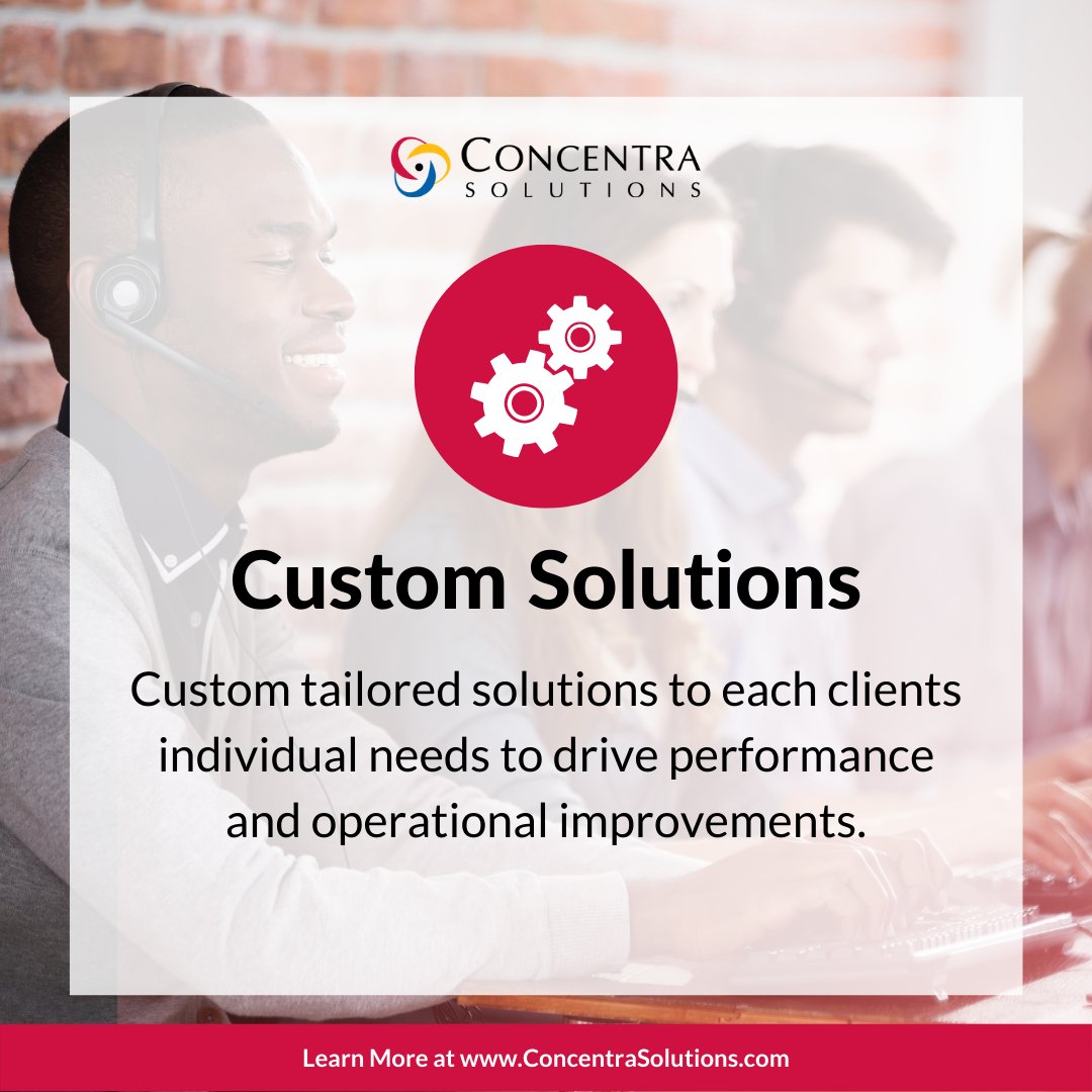 ConcentraSltns's tweet photo. Our team works with each client to first review your business goals, set expectations, identify problem areas, and then design a custom Quality Assurance form to align with goals and industry best practices. https://t.co/hJK455fJUU