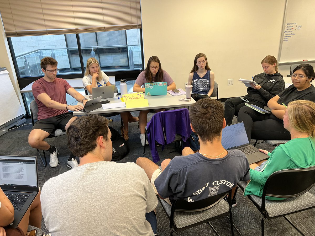 shannonconley33's tweet photo. Students in my Ethical, Legal, and Social Implications of biotech class having an intimate debate on using AI/machine learning for embryo analysis https://t.co/q22en0uHcK (pics taken with permission) @JMU @JMUCISE @STSpedagogy #reproductivetechnologies https://t.co/Yn8pVzvq2U