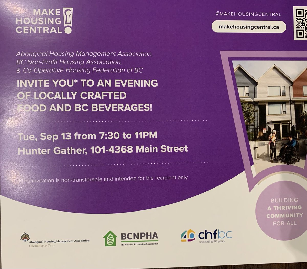 🗣 Calling all Mayors and Councillors!

If you’re at #UBCM2022 please join us at the first ever Housing Reception. 

Tonight at 7:30, Hunter Gather. See you there!