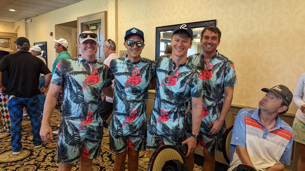 vidscrips's tweet photo. If you're hoping for ANY work to be done today you're out of luck!  @vidscrips is supporting @SpecialOlympics at the @ian_leonard Bad Pants Open! (That's our CTO Brian...2nd from right!). https://t.co/IZgPCSLeqY