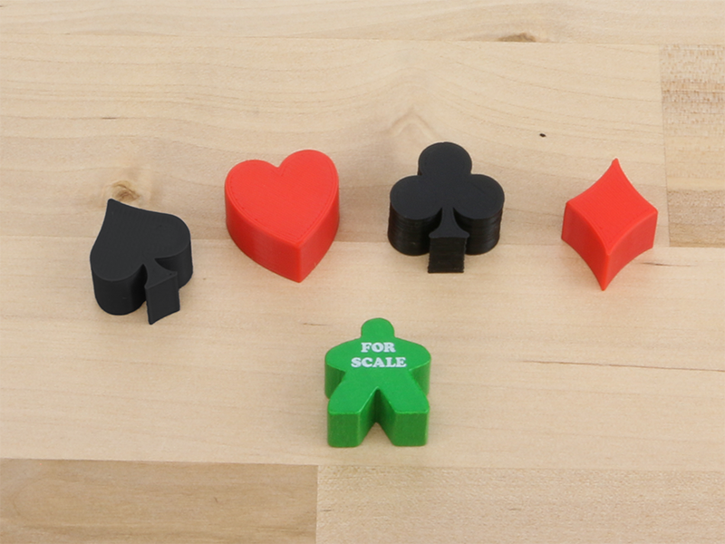 thegamecrafter's tweet photo. We added Suits to our Board #GamePieces Shop! These tokens are in the 4 shapes of suits found in decks of playing cards. Spades, Hearts, Clubs, and Diamonds. They're made of plastic and produced at The Game Crafter. 17mm #meeple for scale. https://t.co/6eKoi2L5Dw #GamePiece https://t.co/59nzuPI2xM
