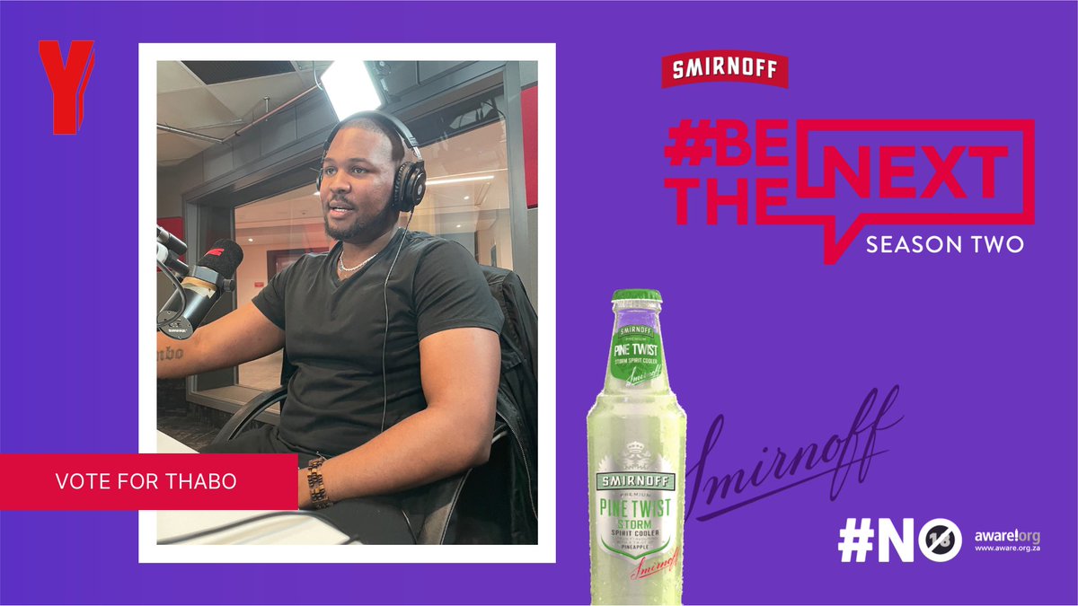 Who do you want to #BeTheNext @SmirnoffSA Pine Twist radio personality? Thabo joined #TheNightcap with Lula Odiba to show us what he’s got. Retweet this post to vote for @thabo_therex to #BeTheNext!