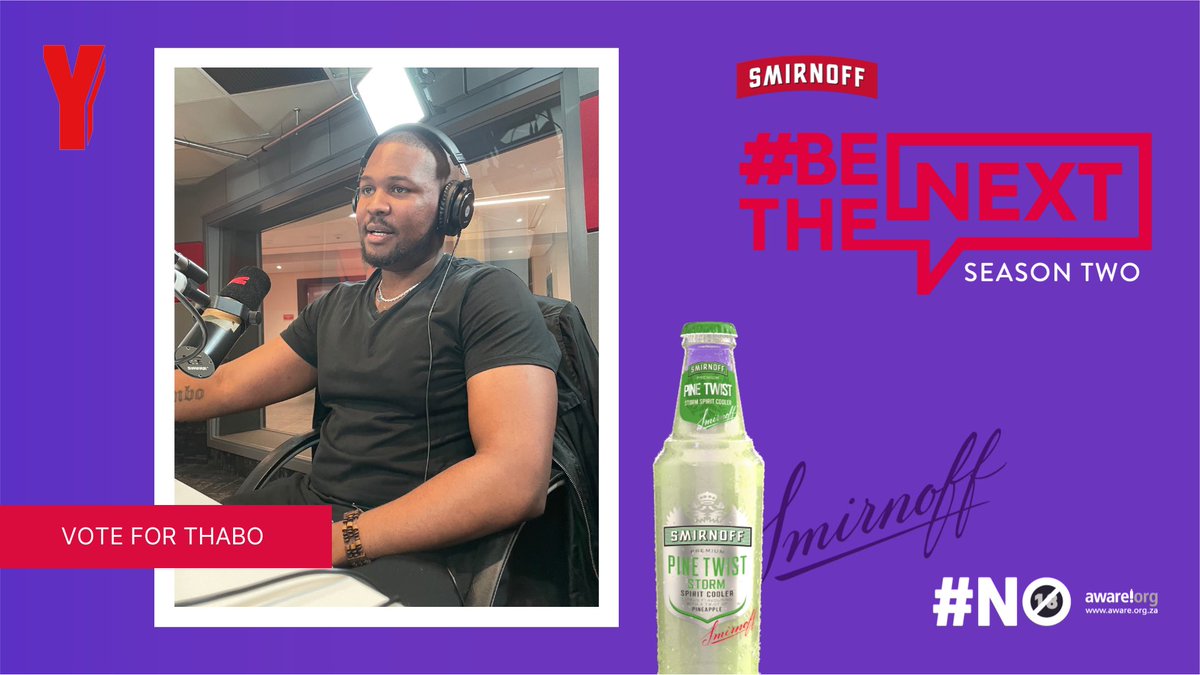 Who do you want to #BeTheNext <a href="/SmirnoffSA/">Smirnoff SA</a> Pine Twist radio personality?

Thabo joined #TheNightcap with Lula Odiba to show us what he’s got.

Retweet this post to vote for @thabo_therex to #BeTheNext!
