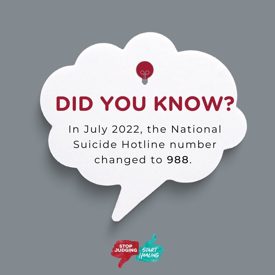 StopJudgingALA's tweet photo. The 988 Suicide &amp; Crisis Lifeline is a national network of crisis centers that provides free &amp; confidential emotional support to people in suicidal crisis or emotional distress 24/7 in the United States.
#StopJudgingStartHealing #SuicidePrevention #Together4MH https://t.co/sDcOTO3cME