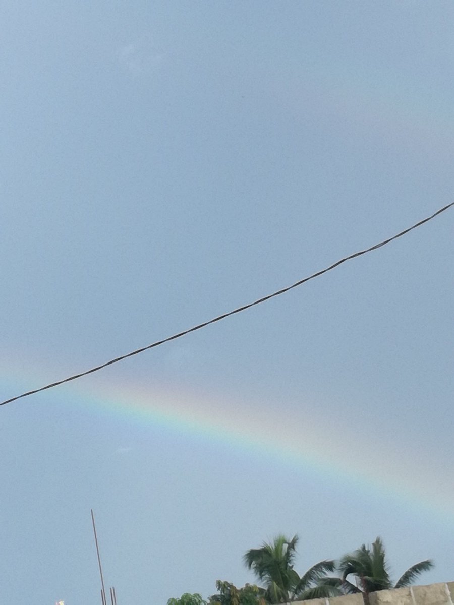 Our today condition we have no rain today but the rainbow come up in the sky