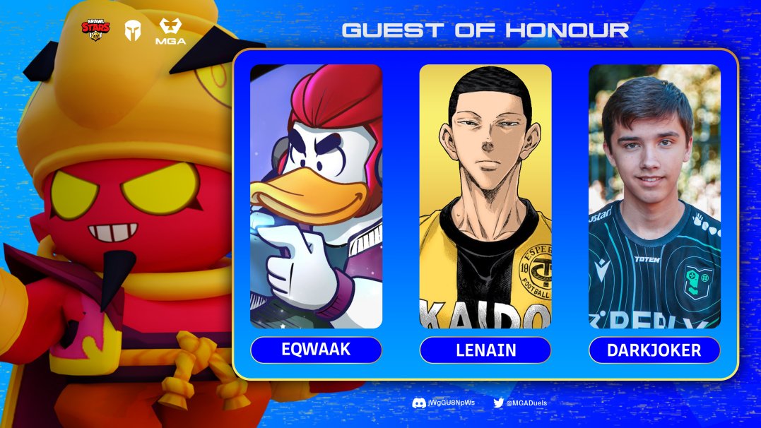 👑JURY ANNOUNCEMENT👑

Now it's time to announce our MGA Brawl Week End Jury!

Welcome <a href="/EqwaakTV/">Eqwaak</a> <a href="/IDarkJoker_bs/">Joker</a> &amp; <a href="/LeNaaain/">NAVI LeNain</a> who will decide for the MVA of the tournament

Don't forget the crowdfunding for the MVA who will be decided by our Jury💰:

matcherino.com/supercell/tour…