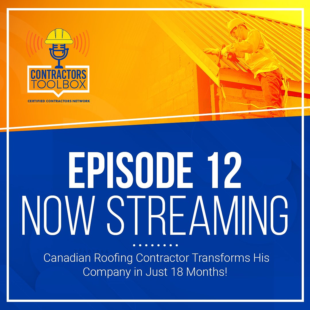 contractorsnet's tweet photo. Our Podcast "Contractors Toolbox" IS NOW STREAMING: Episode 12!!

"Canadian Roofing Contractor Transforms His Company in Just 18 Months!"

Click the link in the bio to listen to it! 🎧
#ccnmember #certifiedcontractorsnetwork #ccn #certifiedcontractors #ccnpodcast https://t.co/agcFJJLBMw