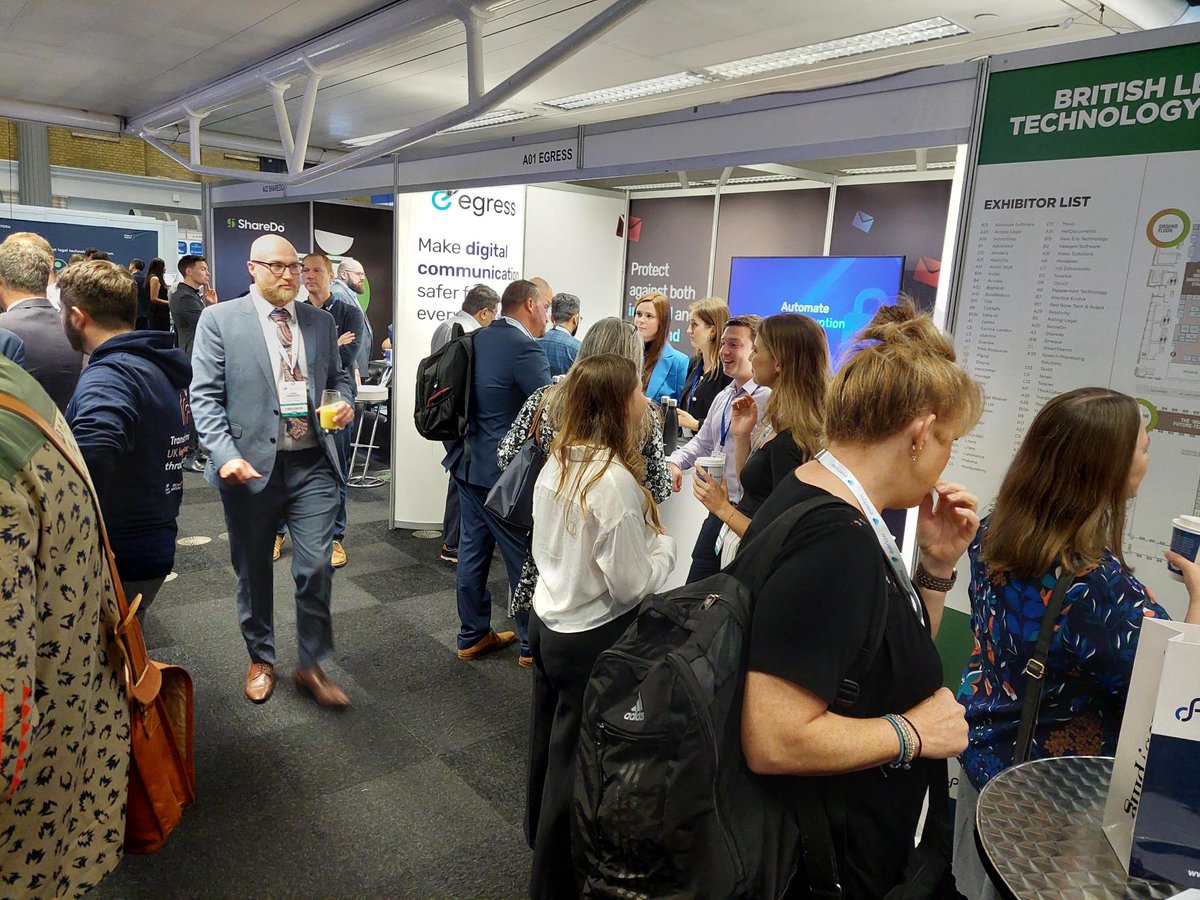 EgressSoftware's tweet photo. #TeamEgress had a great day at the #BritishLegalTechnologyForum! Conversations with delegates were flowing, and we enjoyed learning more about the challenges they face and discussing how our intelligent email security technology can protect their firms #HumanActivatedRisk #BLTF https://t.co/Fx1uAww72W