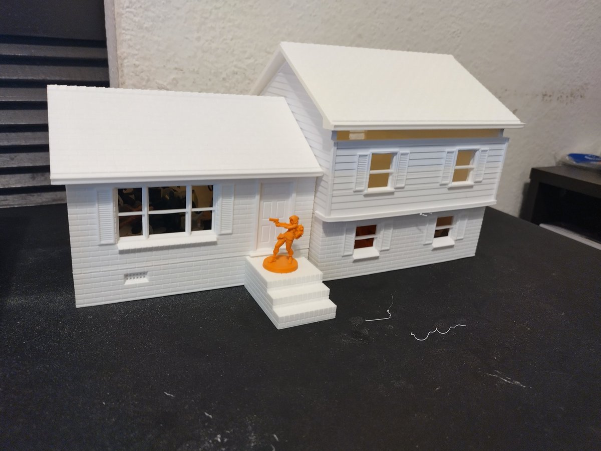 indirectfirenet's tweet photo. Am I overly excited about this house I just printed? Maybe.
Is this the closest I'll ever get to actually opening a home? Probably.
Design by @Lambda5Terrain printed on a @Creality3dP Ender 3.
#3dprinted #minigaming #Wargaming https://t.co/ok7ePZFalF