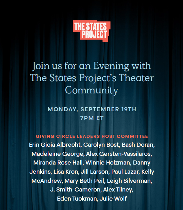 StateFairProje1's tweet photo. 🧵🧵🧵
SAVE THE DATE!
Monday, September 19, 2022 at 7:00PM EST!
Join Giving Circles with ties to theatre community to find out more about The States Project and State Fair and see how we can shift the balance of power in Pennsylvania and how doable this is! https://t.co/q8p4MctS64