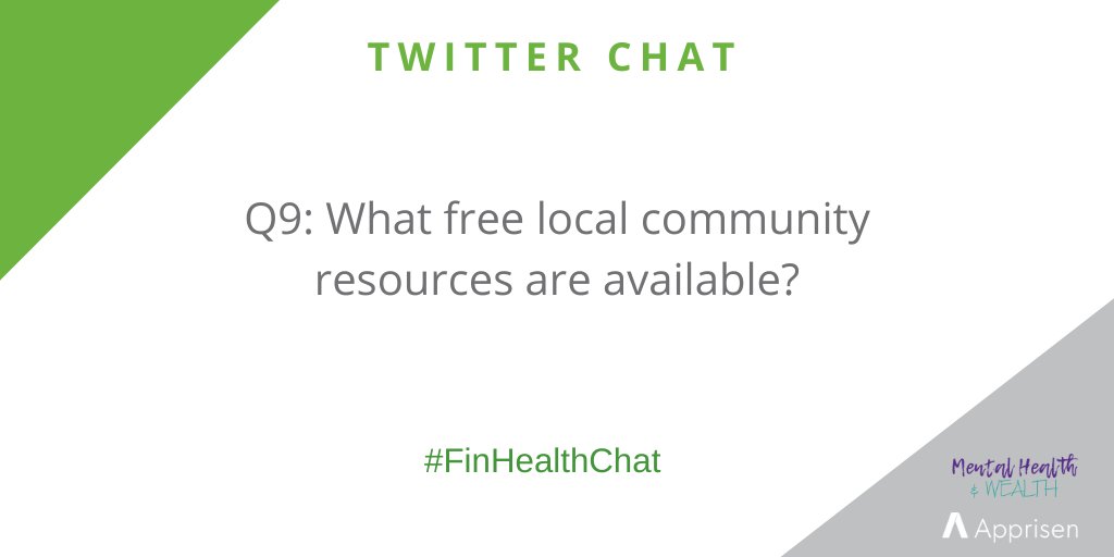 Q9. What free local community resources are available? #finhealthchat