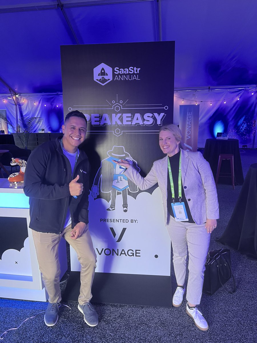 I found the speakeasy, although it’s a little early.  <a href="/Vonage/">Vonage</a> thanks for the setup.  #saastrannual2022 #instantteams <a href="/Instant_Teams/">Instant Teams</a>