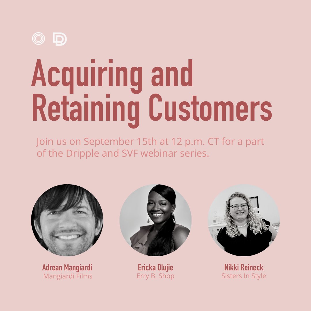 The success of any business relies on having a strong customer base!

This Thursday, Adrean Mangiardi, Ericka Olujie and Nikki Reineck will join us to share their experiences acquiring and retaining customers for their businesses. Learn more and register: bit.ly/3QvvRps