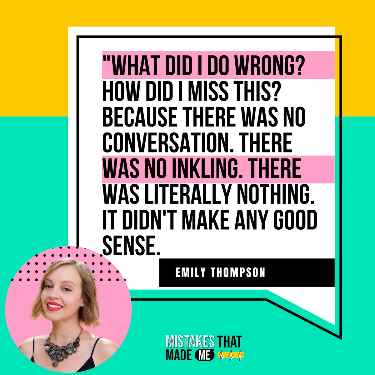 emancopyco's tweet photo. The final episode of Mistakes That Made Me is out now! 

I’m chatting with the amazing Emily Thompson from @beingbossclub, who talks about choosing the wrong partner for her retail business.

Listen here: https://t.co/SeqItUULgf https://t.co/DorZZYWjAh