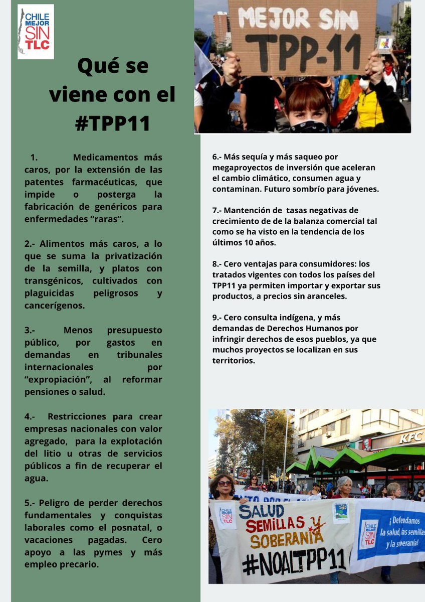esilvacuadra's tweet photo. ¿Que se viene si el gobierno comete el error de apoyar el #TPP11?
#NOAlTPP11 👉 https://t.co/G21dJoUof7