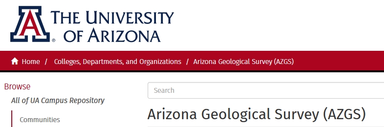 AZGeology's tweet image. DYK that holdings of the AZGS's Document Repository are now mirrored at UArizona Library? Well, they are. #GeologicMap #Reports #OFR #Bulletins #DGM  repository.arizona.edu/handle/10150/6…
