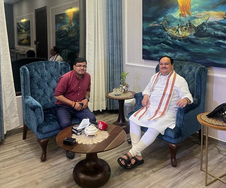 DChoubay's tweet photo. प्रधानमंत्री @narendramodi के जन्मदिन को लेकर बीजेपी के राष्ट्रीय अध्यक्ष @JPNadda के साथ 
एक्सक्लूसिव इंटरव्यू सिर्फ @newsindia24x7_ पर https://t.co/fCpdEQuf63