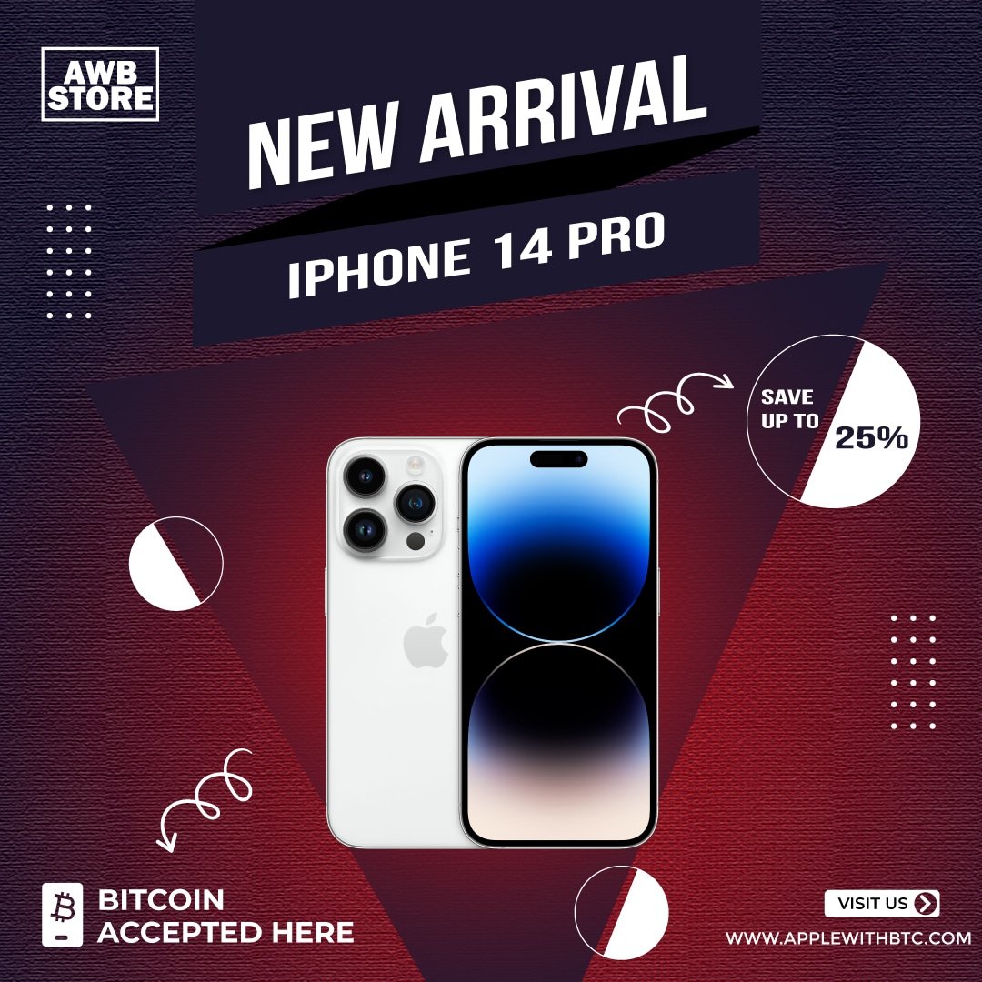 applewithbtc's tweet photo. Buy iPhone 14 with Bitcoin and save up to 21%. AWBStore offers a wide range of Apple products to buy with Ethereum, USDT, Dogecoin and other cryptocurrencies.

Check out: https://t.co/L41v31xQr0

#bitcoinacceptedhere #bitcoinaccepted #bitcoin #Ethereum #binance #cryptocurrency https://t.co/jK2A1v8182