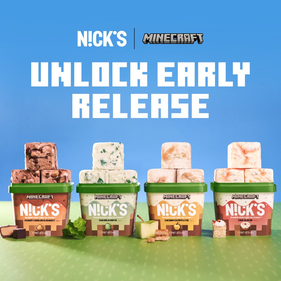 海外アイスブランドnick Sと マインクラフト のコラボレーションアイス発表 お味はケーキに金リンゴ グロウストーンダストまで Game Spark 国内 海外ゲーム情報サイト