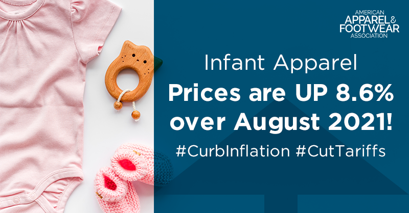 apparelfootwear's tweet photo. One of many reasons we continue to ask @POTUS to #CutTariffs? Managing costs as Americans get dressed and dress their children every day. #CurbInflation https://t.co/ynrzorKIP7
