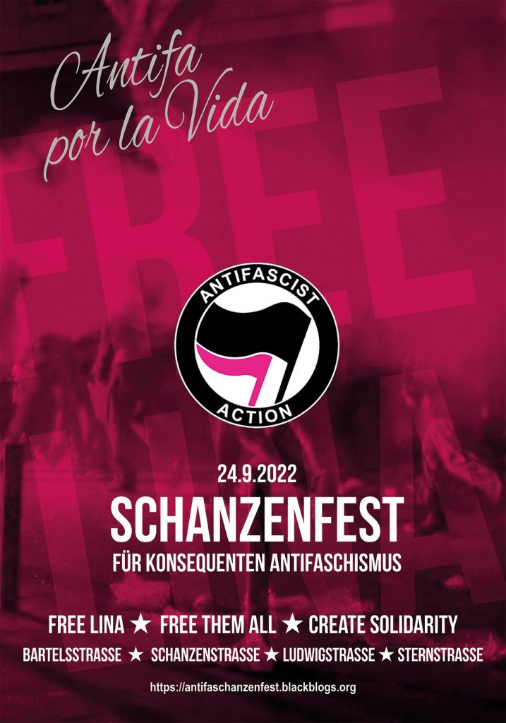 Kommt zum Schanzenfest!
24.09 im Schanzenviertel 

Infos:
antifaschanzenfest.blackblogs.org/2022/08/05/24-…

#hh2409 #hamburg #freelina #freethemall #Antifa