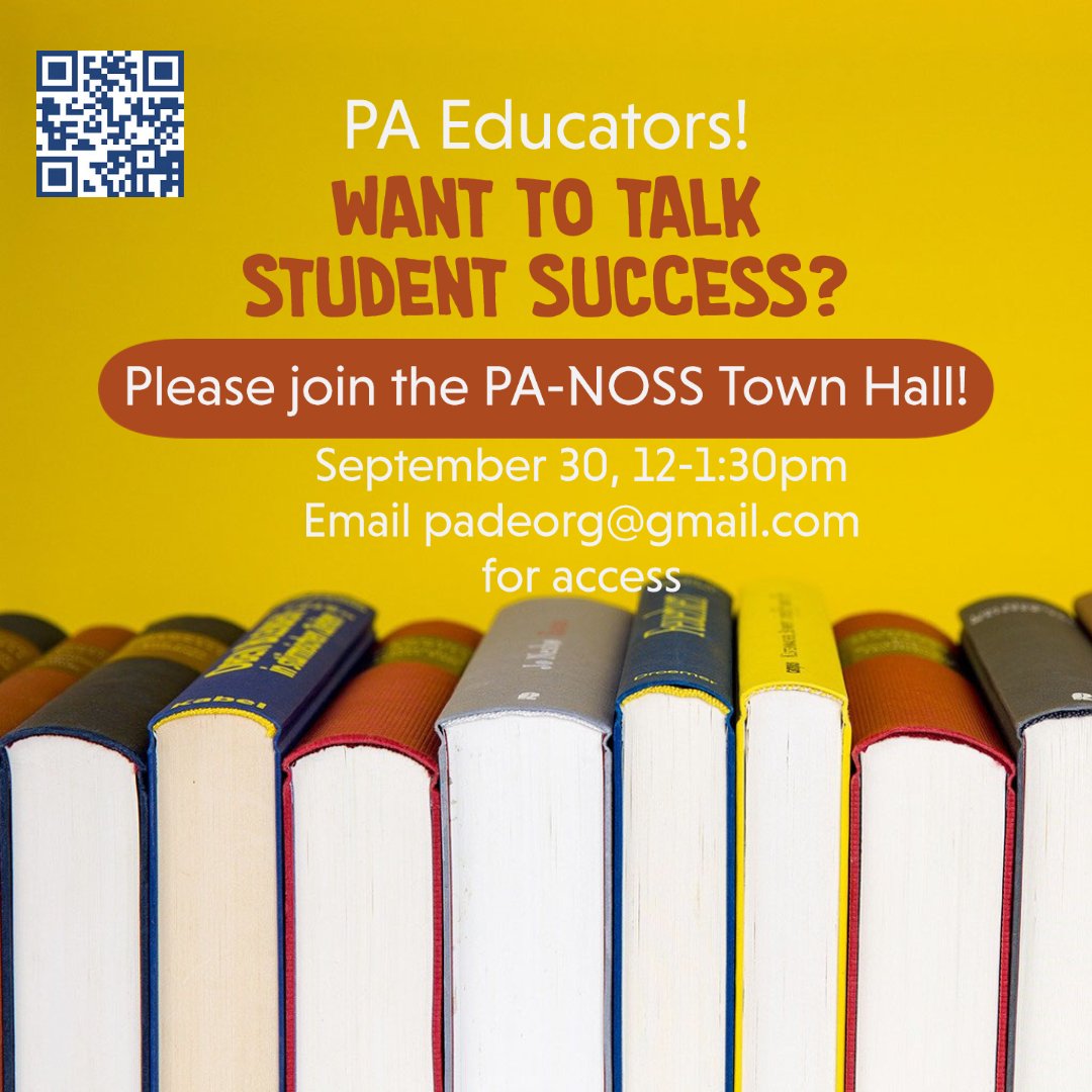 We're a few weeks into our Fall semesters now. What's been working, what challenges have you seen?

Are you ready to join PA-NOSS in our commitment to post-secondary success in Pennsylvania? Check us out at our September 30 town hall, open to all! #highereducation #studentsuccess