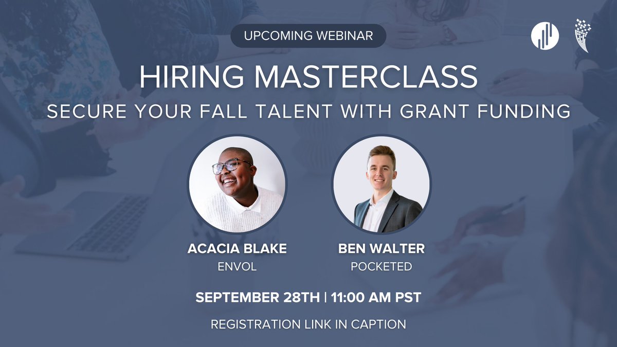 Your favourite #dynamicduo is back! 🦄🚀 

We’re teaming up with the fantastic @hellopocketed team to deliver a FREE #virtualsession designed to help you secure #toptalent for the fall season with #grantfunding! 💰💫 

Save your spot today: hello.envolstrategies.com/hiring-masterc…