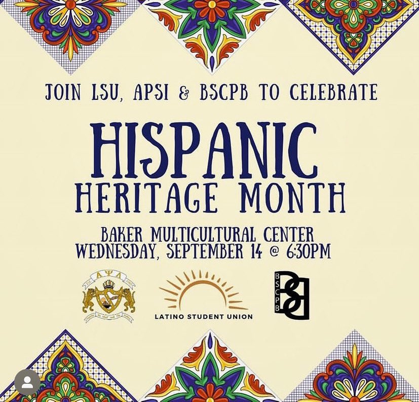We are so excited to announce that BSCPB will be collaborating with @lsuohio and @apsi_ohiou to celebrate Hispanic Heritage month!

This Wednesday (9/14) at 6:30pm in the MCC, we will have food, music/games, and dancing. 💃🏽 See you Wednesday!