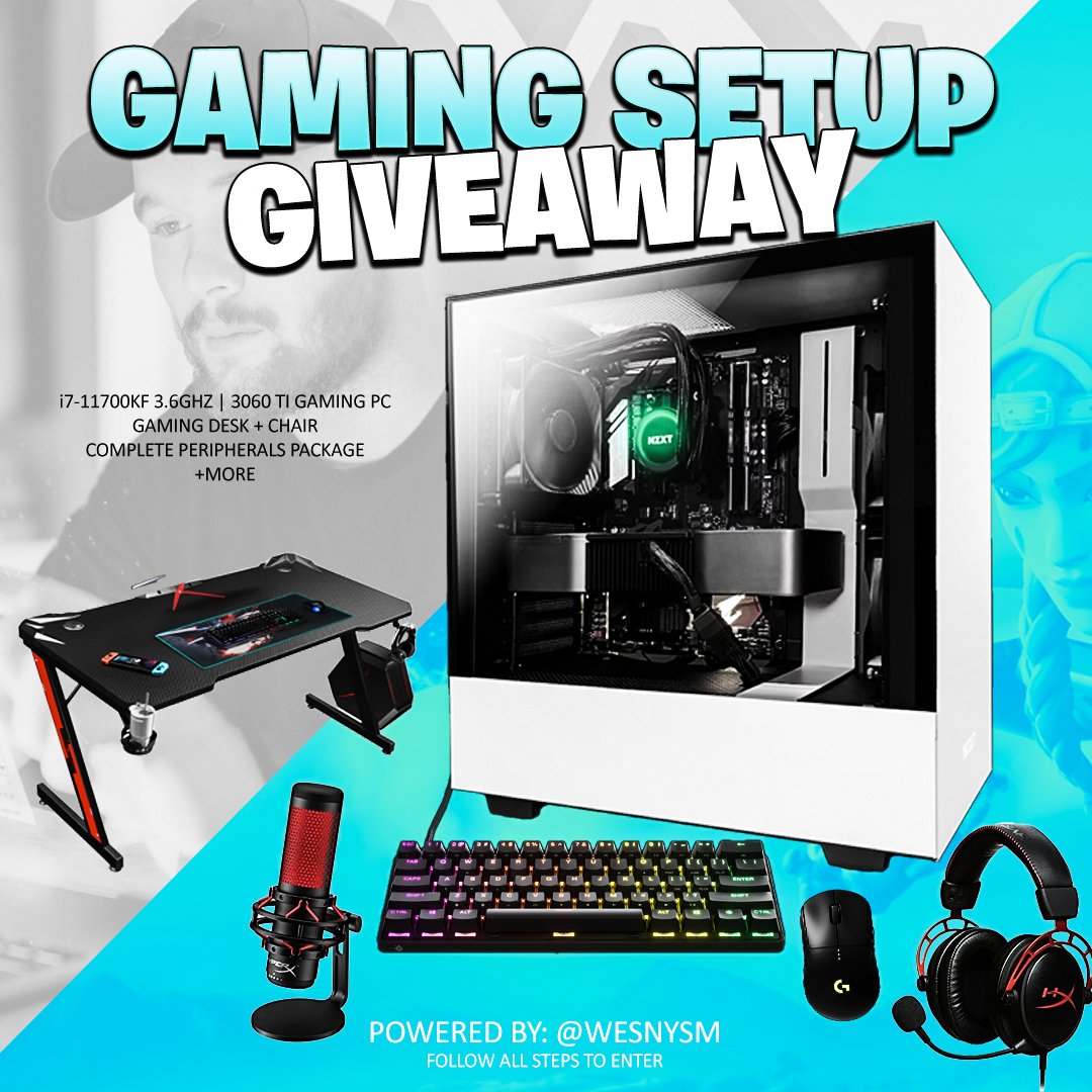 wesleynysm's tweet image. 🎁COMPLETE GAMING SETUP GIVEAWAY 🎁

How To Enter;
- Follow @wesleynysm  On Twitter
- Retweet This Tweet
- Tag 2 Friends And Tell Me Why You Deserve This Setup

Entries close September 14th, at 11:59 pm pst. Winner Announced September 15th! 

Good luck! This is over $2500 value!