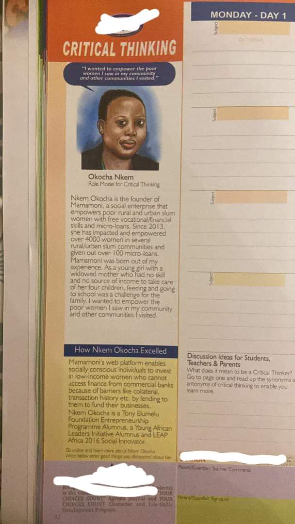 nkemokocha's tweet photo. Last night a friend shared this with me, I was the example used in her daughter's communication's book.

This brings great joy to my heart as I am indirectly mentoring these young girls to become outstanding young women who will impact their communities and the world.
#Mamamoni https://t.co/gW7USrlmRq