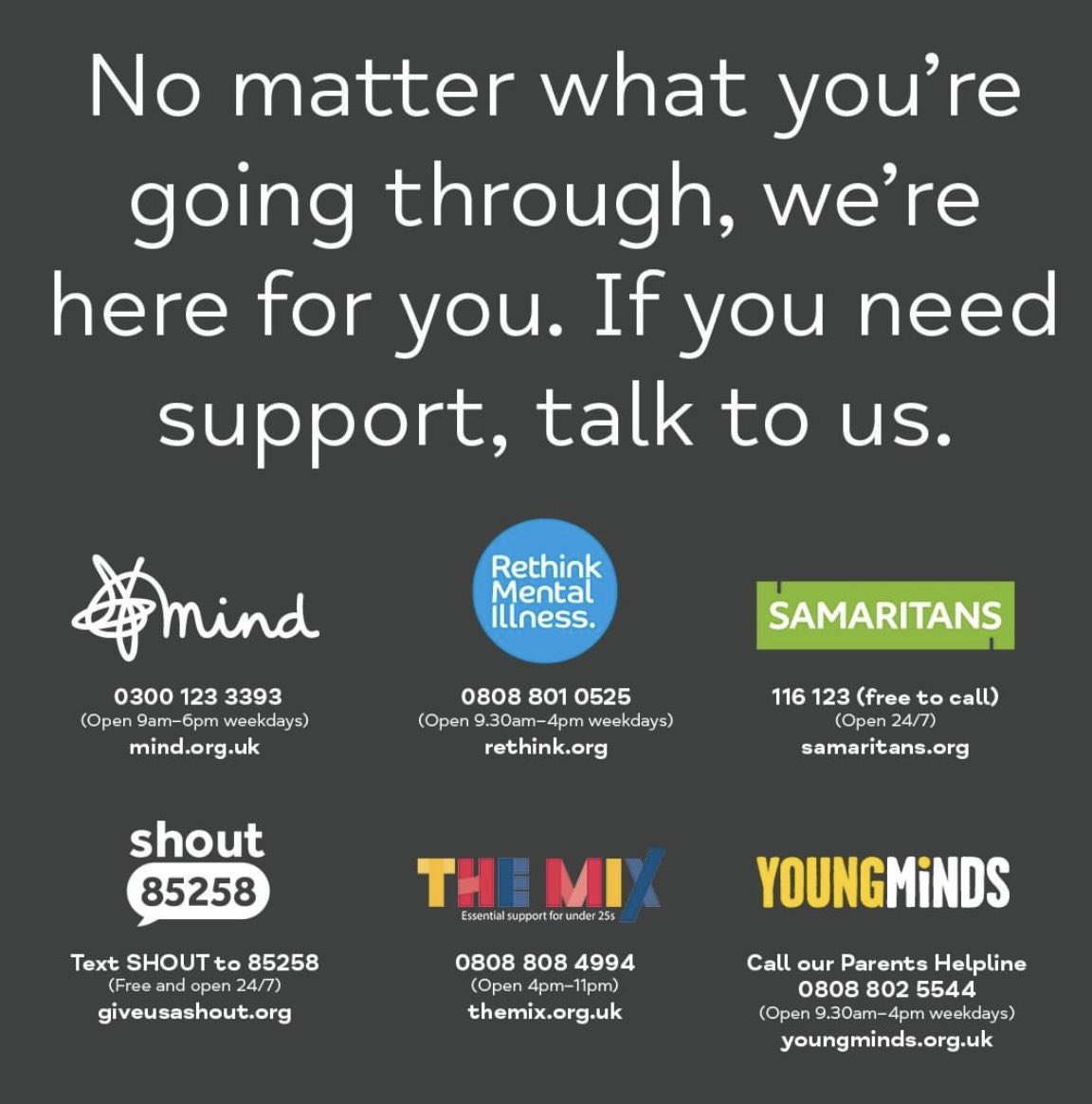 A few days late for #suicidepreventionweek but please remember there’s always someone to talk to #timetotalk