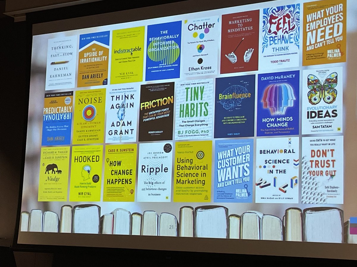 thebrainybiz's tweet photo. Thank you to @behaviorallyinc for including both of my books amongst this amazing lineup of #behavioralscience books at @GreenBook #iiexbehavior conference 

@rogerdooley @davidmcraney @s_tatam @nireyal @nharhut @bjfogg @AdamMGrant @danariely @R_Thaler @CassSunstein @dilipsoman https://t.co/nsUeWJ3uED