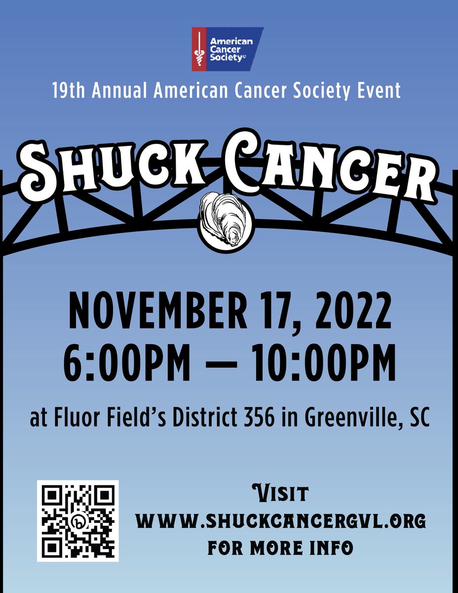 I’m excited to partner with the ACS for this event! 100% of donations go to people battling cancer here in Greenville. The link for donations is main.acsevents.org/goto/dhess and I’ll be talking about it leading up to the event. If anyone has questions, feel free to reach out!