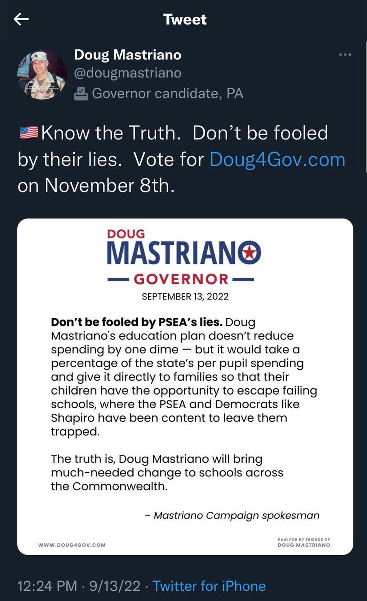 We have laid out our model in detail here psea.org/link/52de099ac… Can the Mastriano Campaign spokesperson say the same? Can they do the math? Can they show their work? How much does it cost? Where is the money coming from?