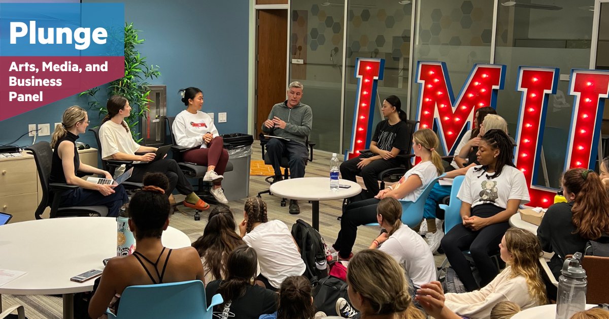 LMU's Plunge Dance Intensive for dance majors included an Arts, Media and Business Panel in the BIZ featuring <a href="/whyteberg/">gracie + laura</a>, Celine Chai '20, co-founder of <a href="/ninetyeightla/">NinetyEight</a> and Comms Studies Professor Jason Jarvis. Keep an eye out for more cool events happening in the BIZ! #LMUCBA