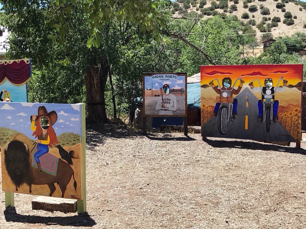 GoBizarreTravel's tweet photo. Along the Hwy 14 in Madrid, New Mexico is must see roadside attraction called Connie's Photo Park. #travel #Travelling #travellerweek https://t.co/I2W70pMwag