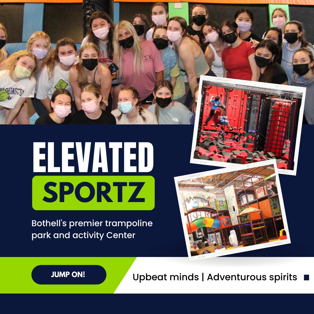 elevatedsportz's tweet photo. Find your next adventure at Elevated Sportz!!
Open 7 days a week!
#Jump #PLAY #TheBest #Fly #GetAir #GetUP #Bounce #DodgeBall #NinjaChallenge #BATTLEBEAM #Parties #Groups #Adventures #Bothell #MillCreek #PNW https://t.co/HQSHFdwpLd