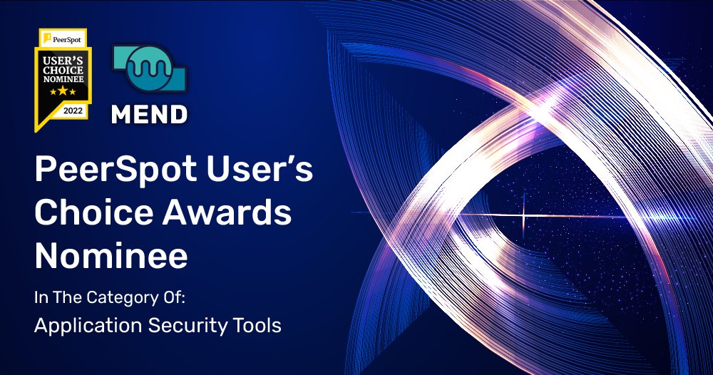 Mend_io's tweet photo. Mend has been nominated for a @PeerSpot User's Choice Award in the Application Security Tools category 🎉
You can help us take home the prize by placing your votes at the link by Sept. 16th: https://t.co/SJBdWZ2vtR
#MendIt #YouCodeWeCure #MendTogether https://t.co/n2o9QbZeyS