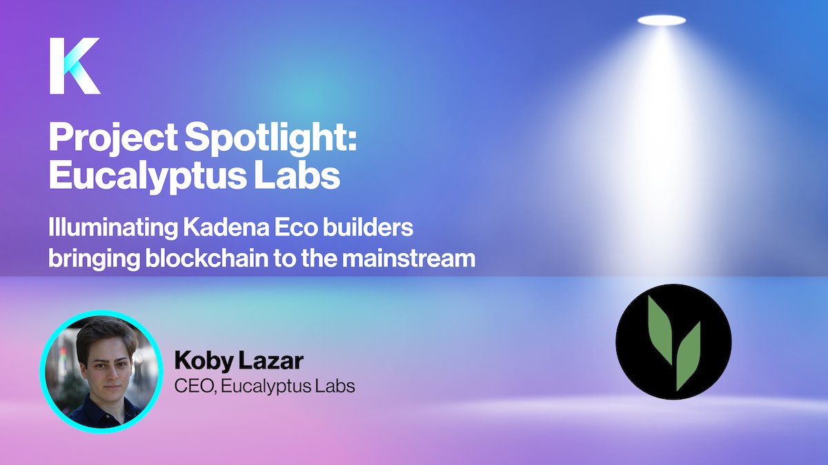 Join tomorrow's #KadenaEco Project Spotlight with <a href="/EucLabs/">Eucalyptus Labs</a> at 1 PM ET live on Youtube.

Eucalyptus Labs CEO, <a href="/KobyLazar/">Koby Lazar</a>, will join us to talk about how they’re connecting developers, builders &amp; projects together to fuel ecosystem hypergrowth on <a href="/kadena_io/">Kadena</a>

youtube.com/watch?v=8Pdnjv…