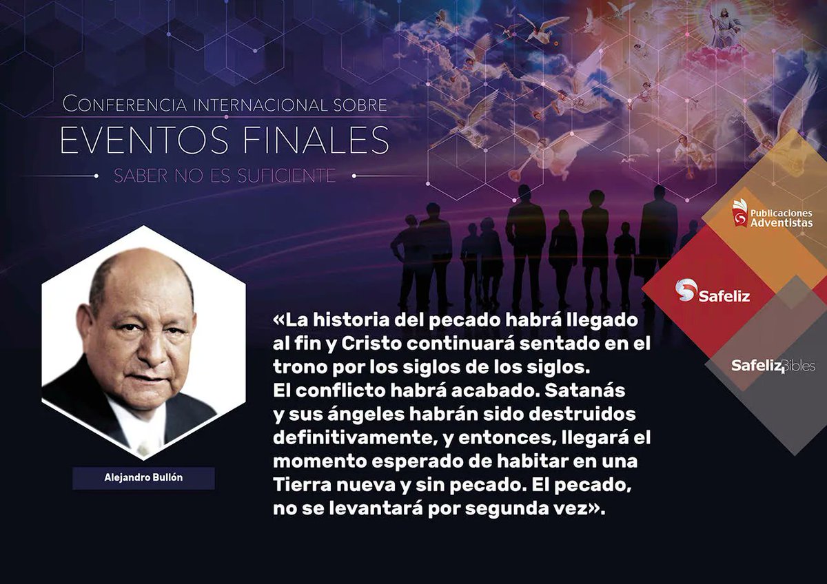 ¿Lees el texto de la imagen y te emocionas?

Entonces tienes que ver los vídeos de la conferencia EVENTOS FINALES, donde Alejandro Bullón y muchos otros pastores de renombre nos dan esperanza eterna ante esta vida limitada.
El enlace aquí: buff.ly/35vSDfG 
_
#safeliz